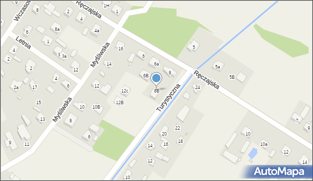 Duczki, Ręczajska, 8B, mapa Duczki