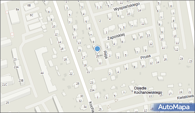 Ełk, Reja Mikołaja, 10, mapa Ełku