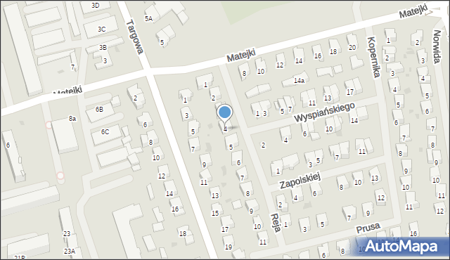 Ełk, Reja Mikołaja, 4, mapa Ełku