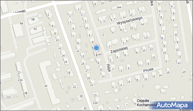 Ełk, Reja Mikołaja, 8, mapa Ełku