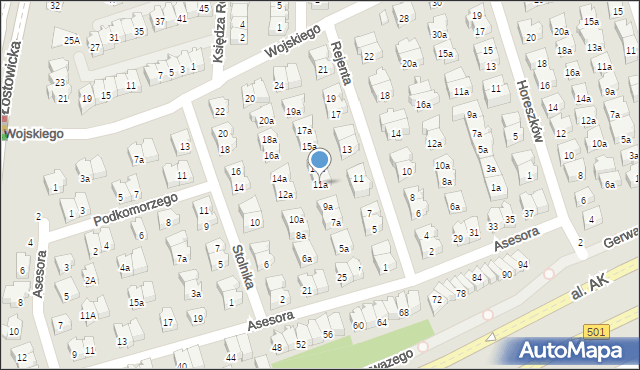 Gdańsk, Rejenta, 11a, mapa Gdańska