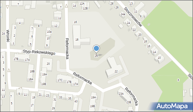 Gdańsk, Reformacka, 20, mapa Gdańska