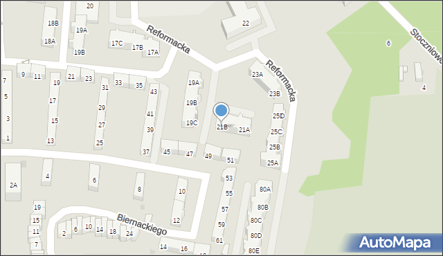 Gdańsk, Reformacka, 21B, mapa Gdańska