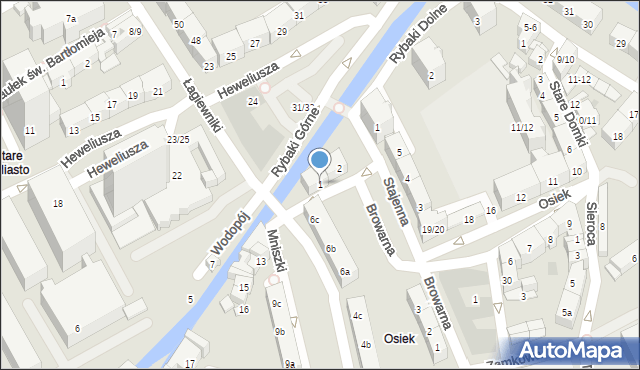 Gdańsk, Refektarska, 1, mapa Gdańska