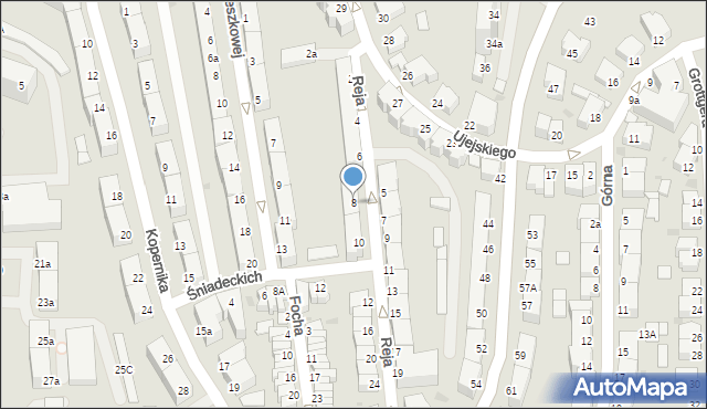 Gdynia, Reja Mikołaja, 8, mapa Gdyni