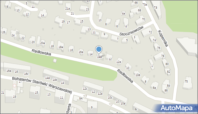 Gdynia, Redłowska, 14a, mapa Gdyni