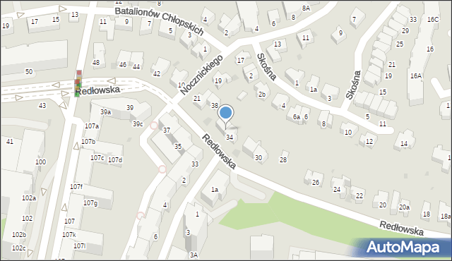 Gdynia, Redłowska, 36, mapa Gdyni