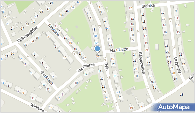 Gliwice, Reja Mikołaja, 16, mapa Gliwic