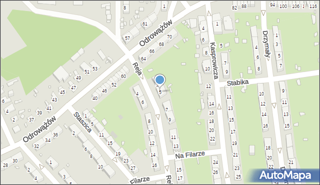 Gliwice, Reja Mikołaja, 5, mapa Gliwic