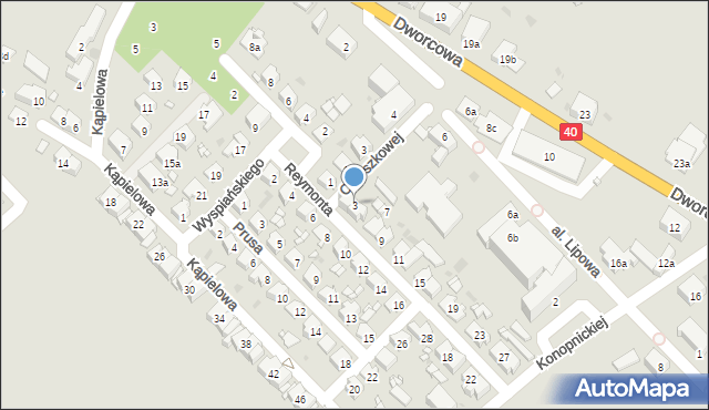 Głogówek, Reymonta Władysława, 3, mapa Głogówek
