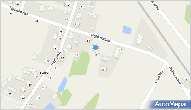Górki, Rębkowska, 36, mapa Górki