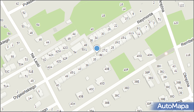 Grodzisk Mazowiecki, Reymonta Władysława, 33/1, mapa Grodzisk Mazowiecki