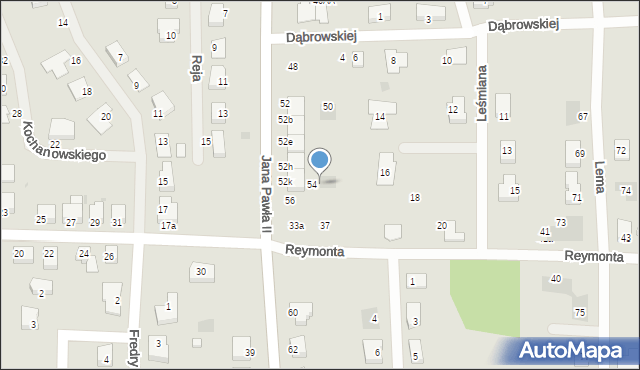 Gryfino, Reymonta Władysława, 54a, mapa Gryfino