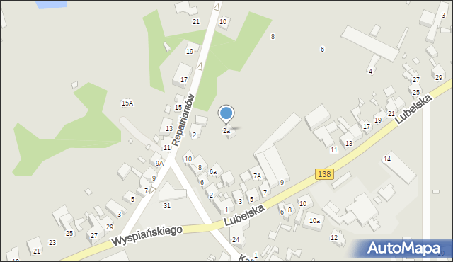Gubin, Repatriantów, 2a, mapa Gubin