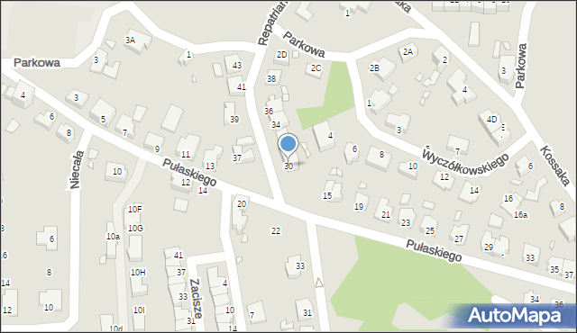 Gubin, Repatriantów, 30, mapa Gubin