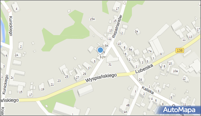 Gubin, Repatriantów, 7, mapa Gubin