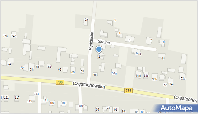 Jaskrów, Rędzińska, 2, mapa Jaskrów