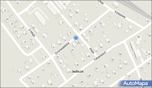 Jedlicze, Reja Mikołaja, 3a, mapa Jedlicze