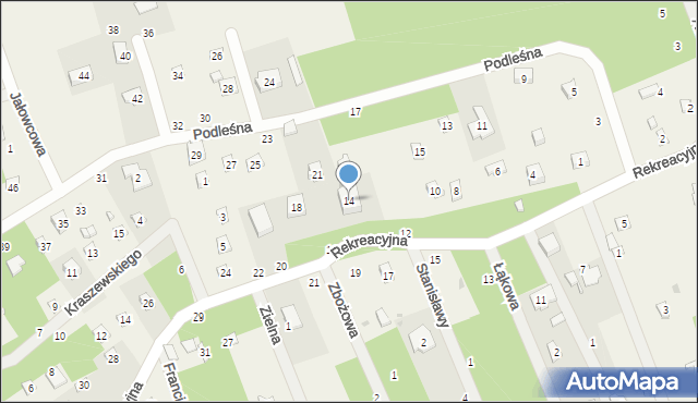 Jedlicze B, Rekreacyjna, 14, mapa Jedlicze B