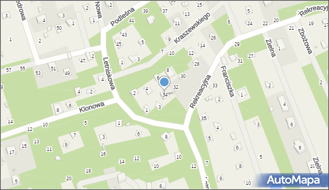 Jedlicze B, Rekreacyjna, 34, mapa Jedlicze B