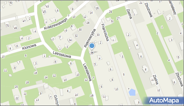 Jedlicze B, Rekreacyjna, 35, mapa Jedlicze B