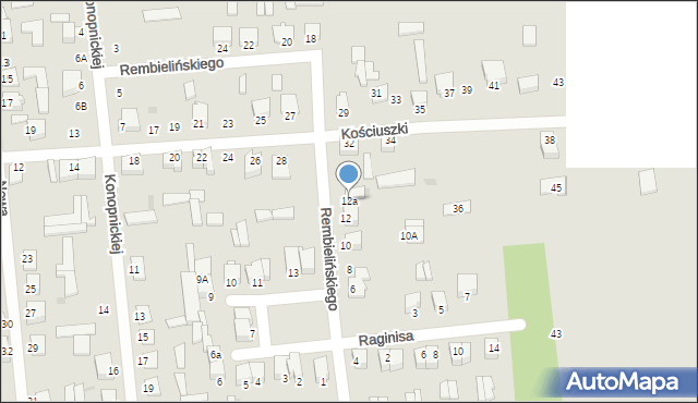 Jedwabne, Rembielińskiego Rajmunda, 12a, mapa Jedwabne