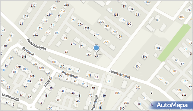 Józefosław, Rekreacyjna, 15, mapa Józefosław