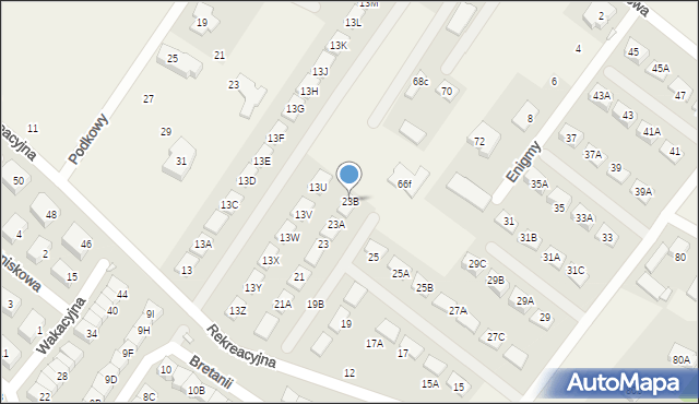 Józefosław, Rekreacyjna, 23B, mapa Józefosław