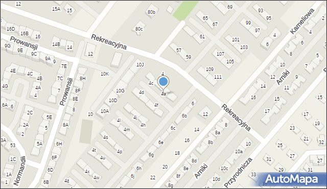 Józefosław, Rekreacyjna, 4a, mapa Józefosław