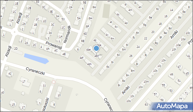 Józefosław, Rekreacyjna, 4zc, mapa Józefosław