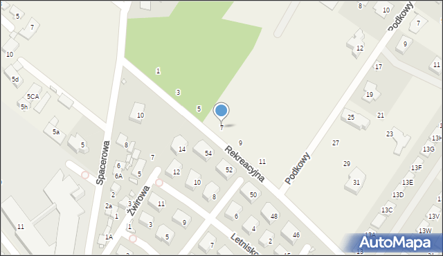 Józefosław, Rekreacyjna, 7, mapa Józefosław