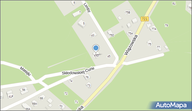 Józefów, Reymonta Władysława, 43D, mapa Józefów