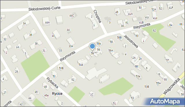 Józefów, Reymonta Władysława, 54, mapa Józefów