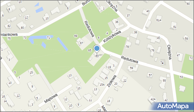 Kamionka, Redutowa, 63, mapa Kamionka