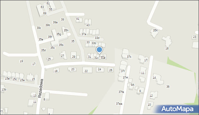 Katowice, Rezedowa, 31d, mapa Katowic