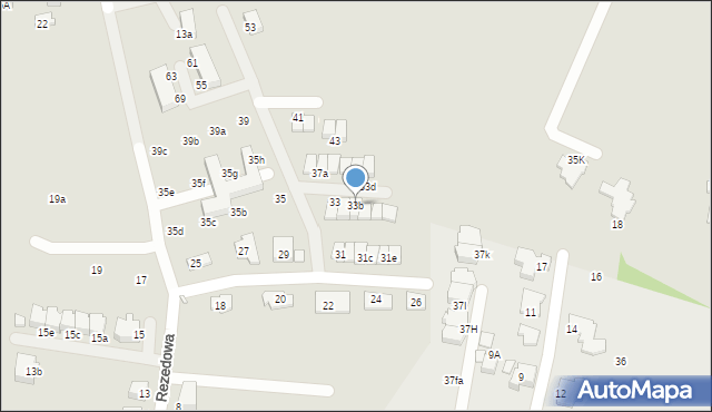 Katowice, Rezedowa, 33b, mapa Katowic
