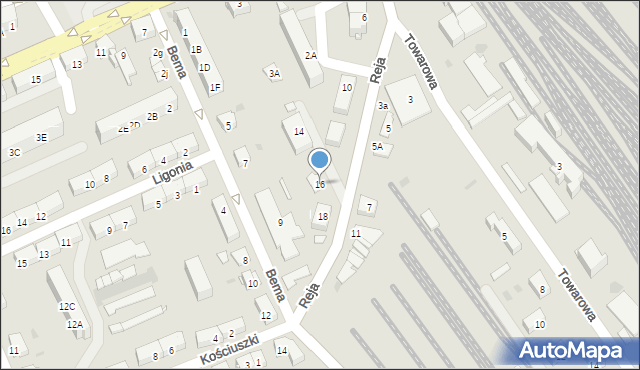 Kędzierzyn-Koźle, Reja Mikołaja, 16, mapa Kędzierzyna-Koźle