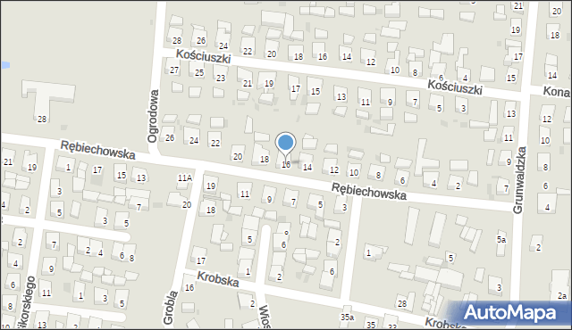 Kobylin, Rębiechowska, 16, mapa Kobylin