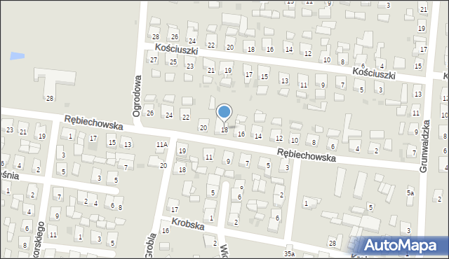 Kobylin, Rębiechowska, 18, mapa Kobylin
