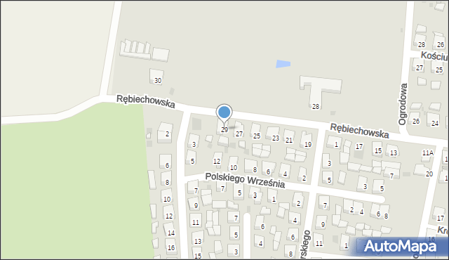 Kobylin, Rębiechowska, 29, mapa Kobylin