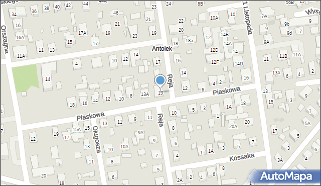 Kobyłka, Reja Mikołaja, 13, mapa Kobyłka