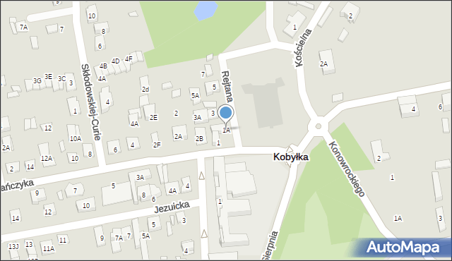 Kobyłka, Rejtana Tadeusza, 1A, mapa Kobyłka