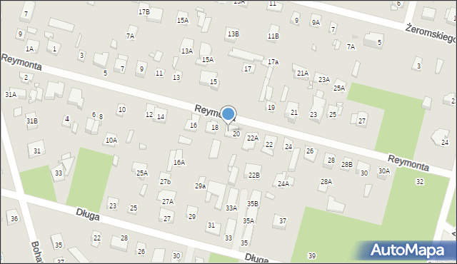 Kobyłka, Reymonta Władysława, 20A, mapa Kobyłka