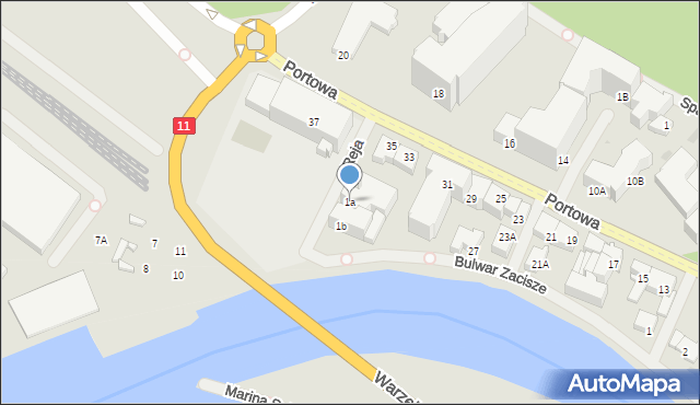 Kołobrzeg, Reja Mikołaja, 1a, mapa Kołobrzegu