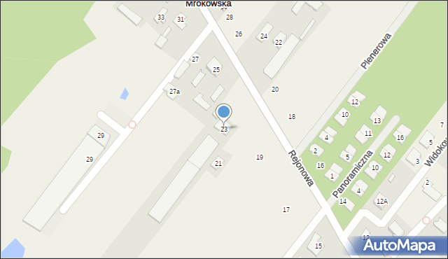 Kolonia Mrokowska, Rejonowa, 23, mapa Kolonia Mrokowska
