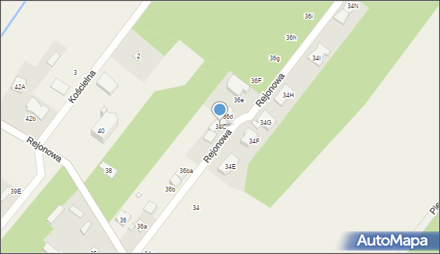 Kolonia Mrokowska, Rejonowa, 34C, mapa Kolonia Mrokowska