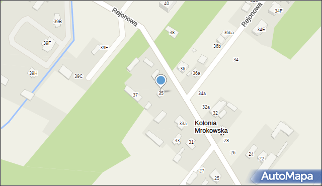 Kolonia Mrokowska, Rejonowa, 35, mapa Kolonia Mrokowska