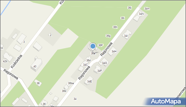 Kolonia Mrokowska, Rejonowa, 36e, mapa Kolonia Mrokowska