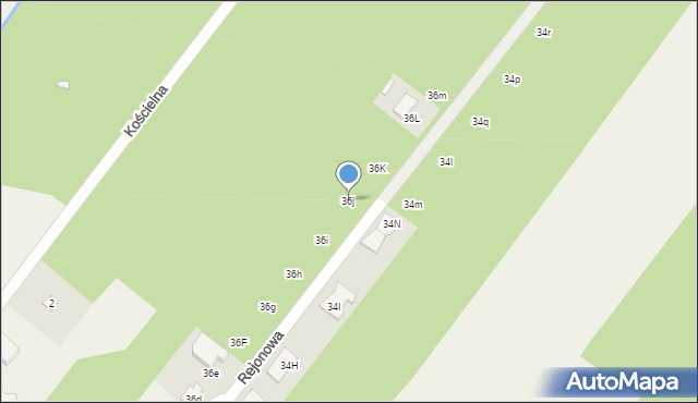 Kolonia Mrokowska, Rejonowa, 36j, mapa Kolonia Mrokowska