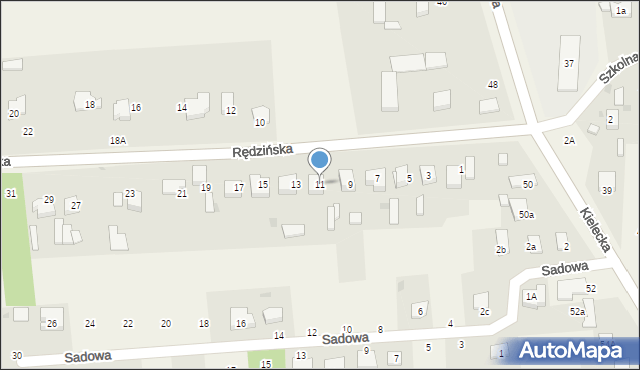 Konin, Rędzińska, 11, mapa Konina